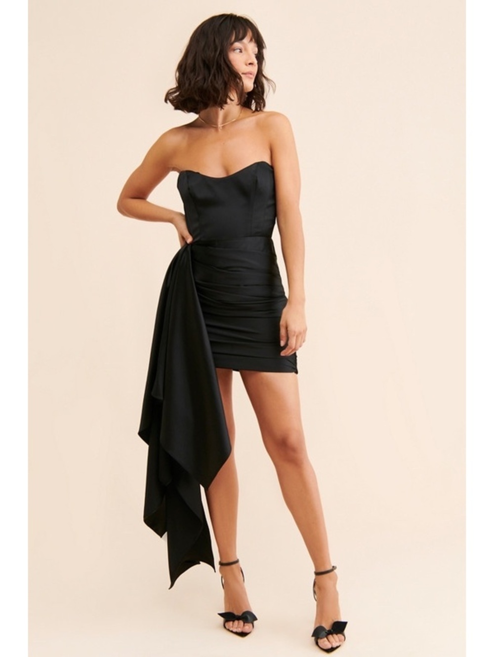 KATIE MAY Anthropologie Chasing Dawn Strapless Draped Mini Dress
